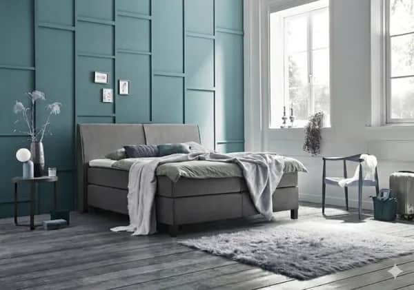 Boxspringbett (BD-1000) 160/180x200, 180x210, H2, H3, auf Wunsch mit Motor, Stoff anthrazit, grau, beige