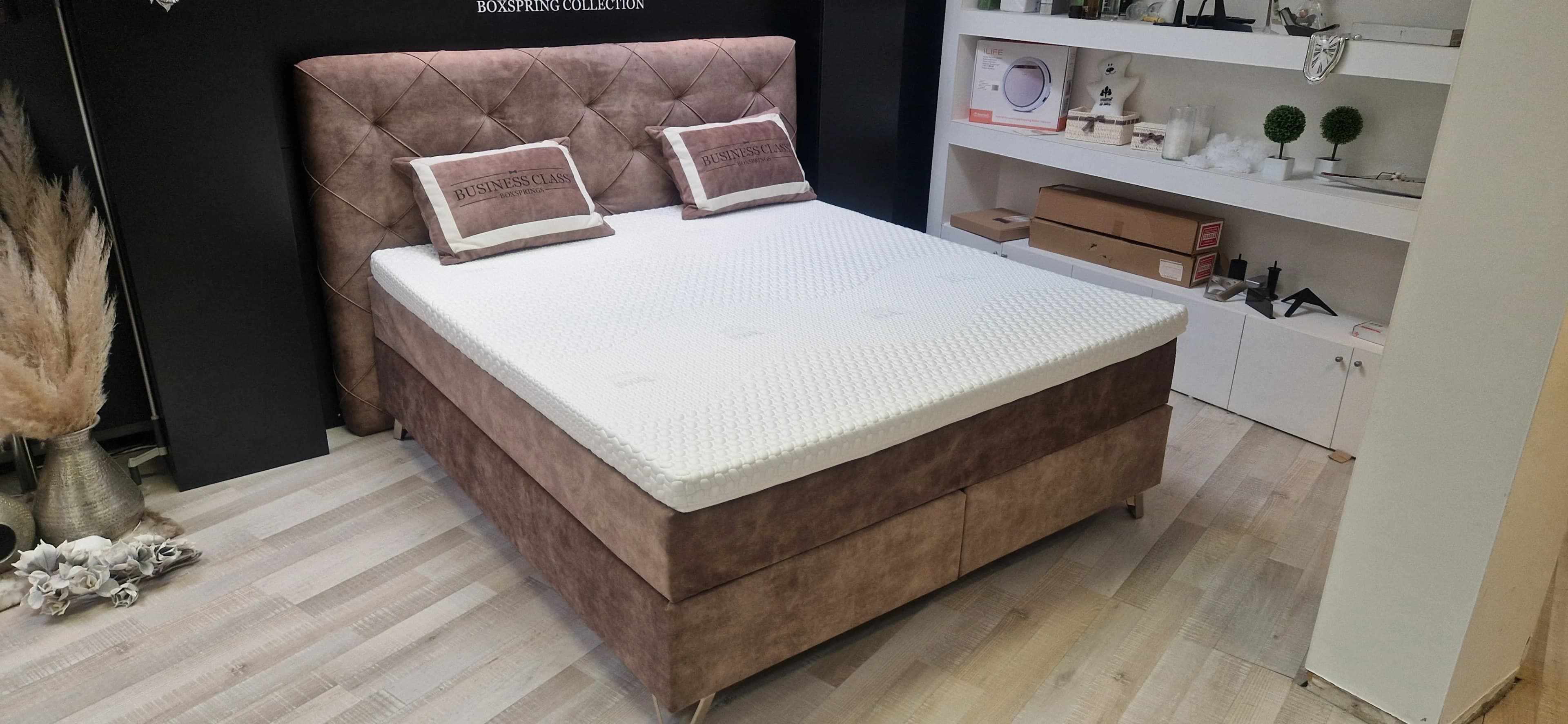 Boxspringbett 180x200 cm – Samt braun – Ausstellungsstück HG 2/3